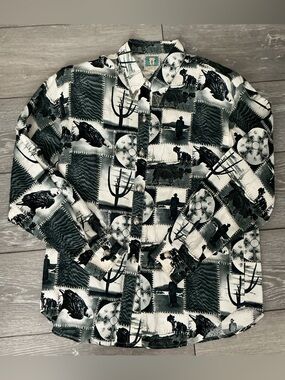 Vintage Desert West by Sherry Holt Western Ranch Button Up Blouse size M